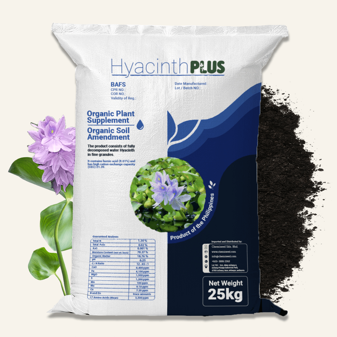 Hyacinth Plus organic plant supplement from water hyacinth by Chemiseed