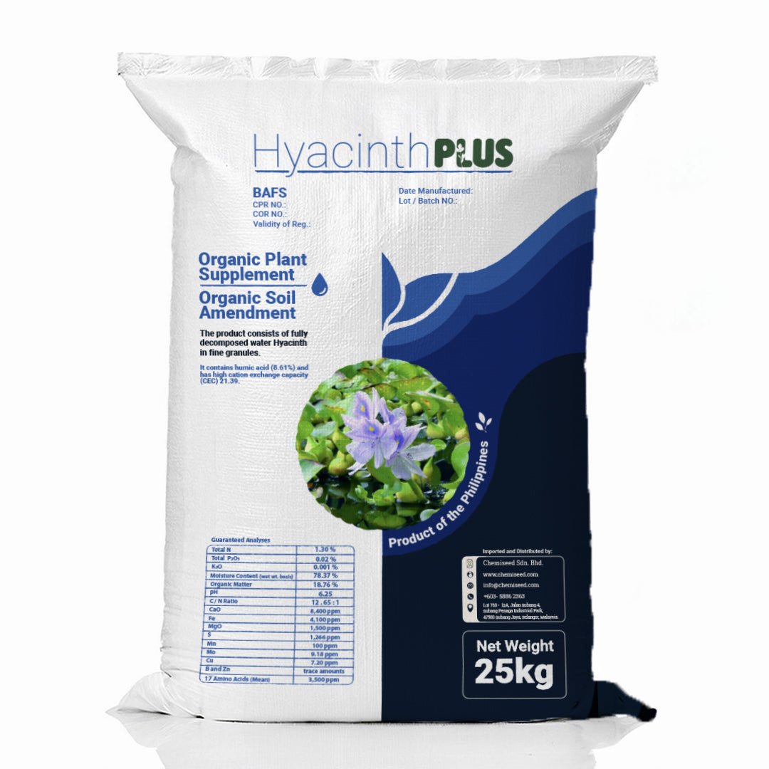Hyacinth Plus organic fertilizer supplement for tropical crops and soil health